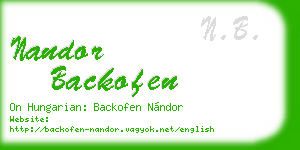 nandor backofen business card